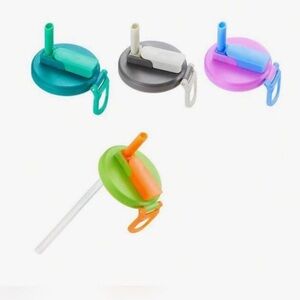 Reusable Silicone Soda Can Lids With Straws 4 colors available
